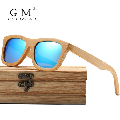 GM Brand Design Polarized Wooden Sunglasses Handmade Natural Bamboo Frame Eyewear S1725