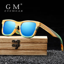 Load image into Gallery viewer, GM Skateboard Wood Bamboo Sunglasses Polarized for Women Mens Brand Designer Wooden Sun Glasses UV400