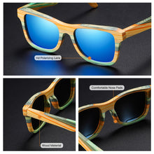 Load image into Gallery viewer, GM Skateboard Wood Bamboo Sunglasses Polarized for Women Mens Brand Designer Wooden Sun Glasses UV400