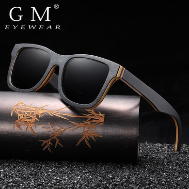 GM  Sunglasses Men Women Polarized Mirror UV400 Sun Glasses Full Frame Wood Shades Goggles Classic Handmade