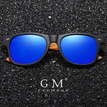 Load image into Gallery viewer, GM Mens Vintage Wooden Bamboo Sunglasses Polarized Mirrored Coating Womens Zebra Wood Sun Glasses gafas de sol hombre