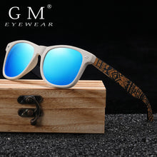 Load image into Gallery viewer, GM Natural Bamboo Wooden Sunglasses Handmade Polarized Mirror Coating Lenses Temple Pattern Retro Pattern Sunglasses