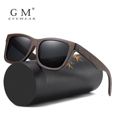 GM Natural Polarized Wooden Sunglasses Men Bamboo Sun glasses Women Brand Designer Original Wood Glasses Oculos de sol S3833