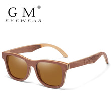 Load image into Gallery viewer, GM Polarized Skateboard Wooden Sunglasses Men UV400 Designer Sun Glasses Eyewear Gafas De Sol De Los Hombres Polarizados S4832