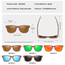 Load image into Gallery viewer, GM Polarized Skateboard Wooden Sunglasses Men UV400 Designer Sun Glasses Eyewear Gafas De Sol De Los Hombres Polarizados S4832