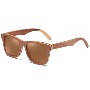 Occhiali da sole polarizzati GM Donna Uomo Occhiali da skateboard marroni a strati con montatura in legno Occhiali stile quadrato per occhiali da donna in scatola di legno 
