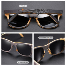 Carica l&#39;immagine nel visualizzatore di Gallery, GM Polarized Sunglasses Women Men Layered Skateboard Wooden Frame Square Style Glasses for Ladies Eyewear In Wood Box S5832