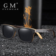 Carica l&#39;immagine nel visualizzatore di Gallery, GM Polarized Sunglasses Women Men Layered Skateboard Wooden Frame Square Style Glasses for Ladies Eyewear In Wood Box S5832