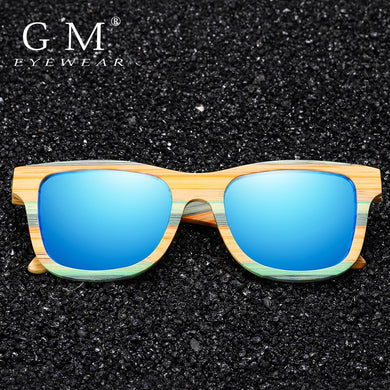 GM Skateboard Wood Bamboo Sunglasses Polarized for Women Mens Brand Designer Wooden Sun Glasses UV Protection Lens S3834