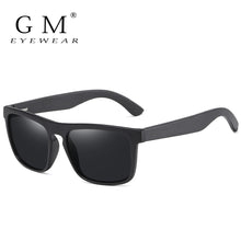 Load image into Gallery viewer, GM Square Vintage Black Frame Sunglasses Bamboo Men Women Wood Sun Glasses Retro Polarized oculos Brand