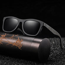 Load image into Gallery viewer, GM Wood Sunglasses Engrave Name Grey Polarized Lens Retro Bamboo Sunglasses  With Gift Box gafas de sol hombre  OEM