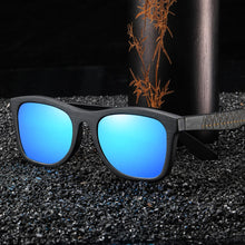 Load image into Gallery viewer, GM Wood Sunglasses Engrave Name Grey Polarized Lens Retro Bamboo Sunglasses  With Gift Box gafas de sol hombre  OEM