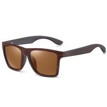 Load image into Gallery viewer, GM Wood Sunglasses Men Women Polarized Rivet Square Sun glasses Brand Designer Real Wood Temple Sunglasses Vintage Glasses