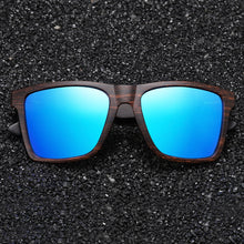 Load image into Gallery viewer, GM Wood Sunglasses Men Women Polarized Rivet Square Sun glasses Brand Designer Real Wood Temple Sunglasses Vintage Glasses