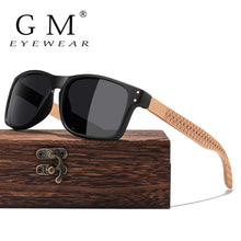 Load image into Gallery viewer, GM Wooden Sunglasses Polarized Men Sports Sun Glasses Outdoors Reflective Eyewear Colorful Mirror Coatin