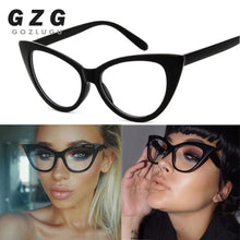 Carica l&#39;immagine nel visualizzatore di Gallery, Cat Eye Glasses Frame Women Brand Designer Optical Eyeglasses Ladies Fashion Retro Clear Glasses