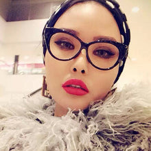 Carica l&#39;immagine nel visualizzatore di Gallery, Cat Eye Glasses Frame Women Brand Designer Optical Eyeglasses Ladies Fashion Retro Clear Glasses