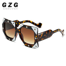 Load image into Gallery viewer, GOZLUGU Italian Big frame Square Diamond Sunglasses Women Men Vintage Oversized Sun glasses Female Male Oculos de sol Shades