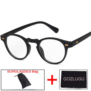 GOZLUGU Selling  Round Lens Transparent Frame Sunglasses Gregory Peck Brand Designer Men's and Women's Sunglasses