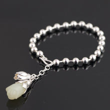 Carica l'immagine nel visualizzatore di Gallery, GQTORCH Reale 925 Sterling Silver Borda I Braccialetti Per Le Donne Con Genuino Giada di Hetian Fascino A Forma di Fiore Bracciale Voor Vrouwen 