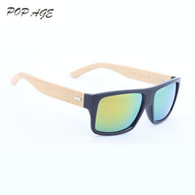 Load image into Gallery viewer, GREENBUY oculos de sol feminino Black Frame Yellow Mirror Bamboo Sunglasses Logo Eco Dragon Sunglasses Men Women Brand Designer
