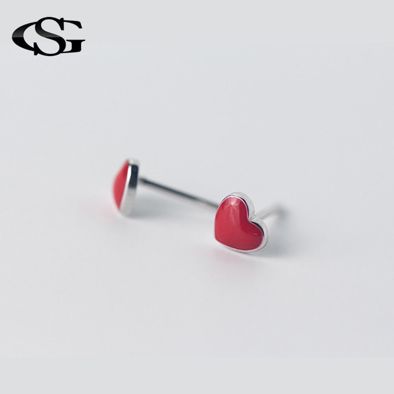 GS 2018 NewLove Heart Earrings 925 Sterling Silver Earrings For Women Bridal Bridesmaid Fashion Jewelry oorbellen Girl Lady Gift