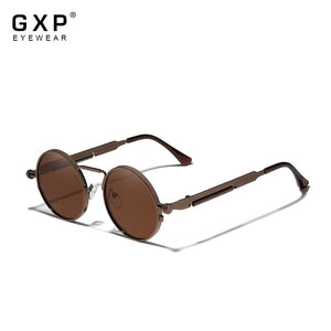 GXP 2022  Retro Gothic Steampunk Sunglasses 100%Polarized UV400 Lens Men Women Round Metal Frame High Quality Sun Glasses