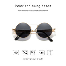 Load image into Gallery viewer, GXP 2022  Retro Gothic Steampunk Sunglasses 100%Polarized UV400 Lens Men Women Round Metal Frame High Quality Sun Glasses