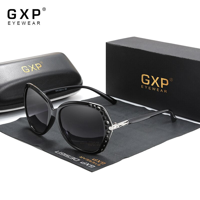 GXP Elegant Young Women's Glasses Polarized Sunglasses Gradient Lens Mirror Eyewear Butterfly Style 7215
