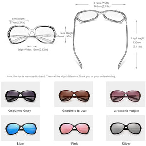 GXP Elegant Young Women's Glasses Polarized Sunglasses Gradient Lens Mirror Eyewear Butterfly Style 7215