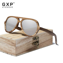 Load image into Gallery viewer, GXP Retro  Natural Wooden Men Polarized Sunglasses UV400 Women Handmade Sun Glasses With Wood Case