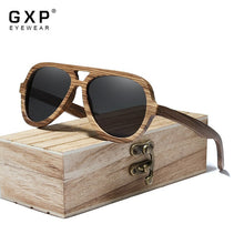 Load image into Gallery viewer, GXP Retro  Natural Wooden Men Polarized Sunglasses UV400 Women Handmade Sun Glasses With Wood Case