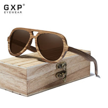 Load image into Gallery viewer, GXP Retro  Natural Wooden Men Polarized Sunglasses UV400 Women Handmade Sun Glasses With Wood Case