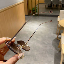 Load image into Gallery viewer, Gafas De sol cuadradas sin montura para mujer, anteojos De sol a la moda, color rosa y marrón, modernas, Zonnebril Dames, 2023