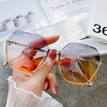 Load image into Gallery viewer, Gafas De sol cuadradas sin montura para mujer, anteojos De sol a la moda, color rosa y marrón, modernas, Zonnebril Dames, 2023