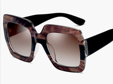 Load image into Gallery viewer, Gafas de sol con montura cuadrada europea y americana para mujer, anteojos de sol retro con marco grande