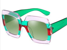 Load image into Gallery viewer, Gafas de sol con montura cuadrada europea y americana para mujer, anteojos de sol retro con marco grande