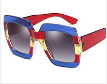 Load image into Gallery viewer, Gafas de sol con montura cuadrada europea y americana para mujer, anteojos de sol retro con marco grande