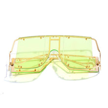Load image into Gallery viewer, Gafas de sol cuadradas a la moda para mujer y hombre, nuevas grandes, con espejo, marca de lujo, con remache de Metal, tendencia única