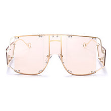 Load image into Gallery viewer, Gafas de sol cuadradas a la moda para mujer y hombre, nuevas grandes, con espejo, marca de lujo, con remache de Metal, tendencia única