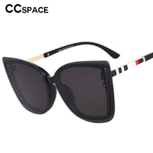 Load image into Gallery viewer, Gafas de sol cuadradas con diseño de ojo de gato para mujer, anteojos de sol femeninos con marco grande, diseño de marca decorativa, patas a rayas, sombra UV400, 53307