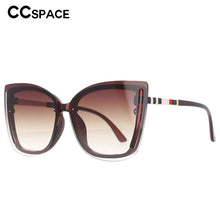 Load image into Gallery viewer, Gafas de sol cuadradas con diseño de ojo de gato para mujer, anteojos de sol femeninos con marco grande, diseño de marca decorativa, patas a rayas, sombra UV400, 53307
