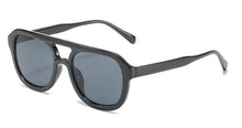 Load image into Gallery viewer, Gafas de sol cuadradas con doble puente para mujer, anteojos de sol femeninos de estilo veraniego, con marco grande, color amarillo, con borde grueso, de plástico