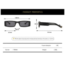 Load image into Gallery viewer, Gafas de sol cuadradas con montura pequeña para hombre y mujer, lentes de sol cuadradas con montura pequeña, de marca de lujo, de diseñador, rectangulares, de viaje, UV400
