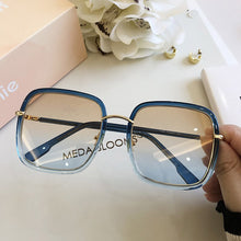 Load image into Gallery viewer, Gafas de sol cuadradas de leopardo azul para mujer, anteojos de sol unisex con montura de Color, de gran calidad, con uv400