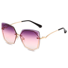 Load image into Gallery viewer, Gafas de sol de estilo Ojo de gato sin montura para mujer, anteojos de sol femeninos de diseño de marca de lujo, de Metal, a la moda, con UV400