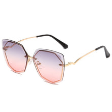 Load image into Gallery viewer, Gafas de sol de estilo Ojo de gato sin montura para mujer, anteojos de sol femeninos de diseño de marca de lujo, de Metal, a la moda, con UV400