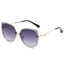 Load image into Gallery viewer, Gafas de sol de estilo Ojo de gato sin montura para mujer, anteojos de sol femeninos de diseño de marca de lujo, de Metal, a la moda, con UV400