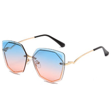 Load image into Gallery viewer, Gafas de sol de estilo Ojo de gato sin montura para mujer, anteojos de sol femeninos de diseño de marca de lujo, de Metal, a la moda, con UV400