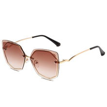 Load image into Gallery viewer, Gafas de sol de estilo Ojo de gato sin montura para mujer, anteojos de sol femeninos de diseño de marca de lujo, de Metal, a la moda, con UV400